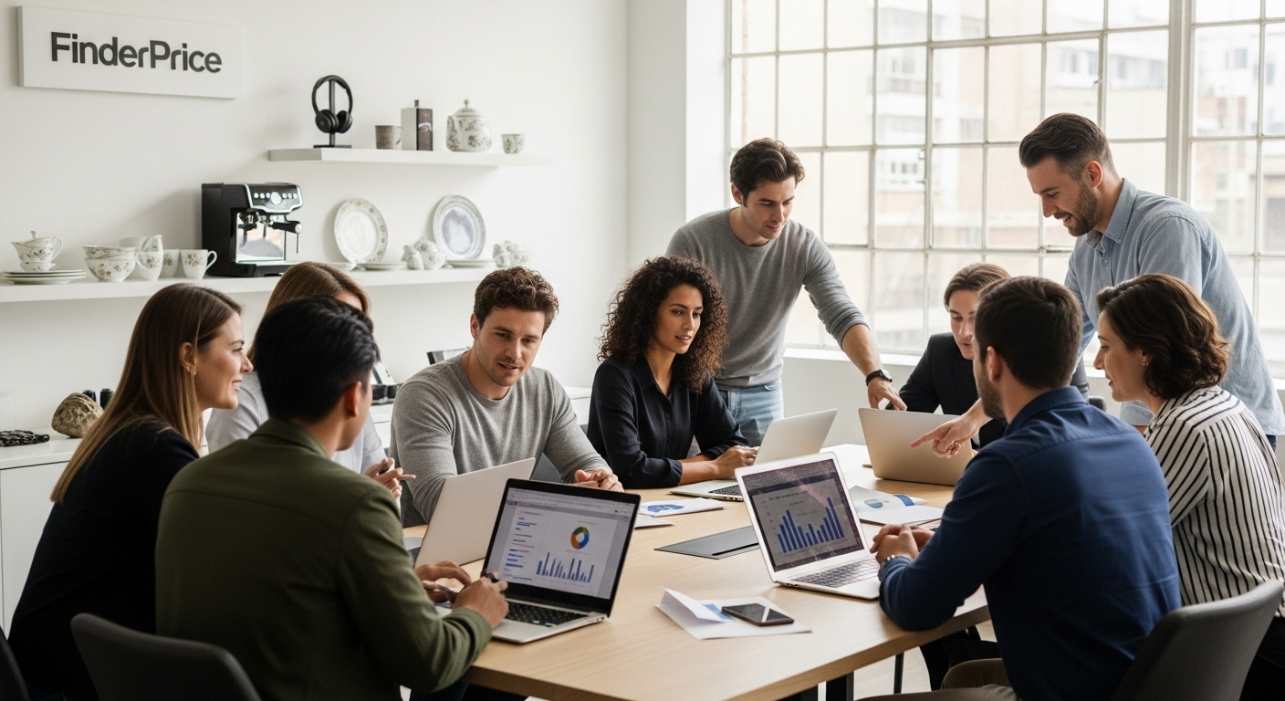 Zespół sklepu FinderPrice omawia strategię rozwoju